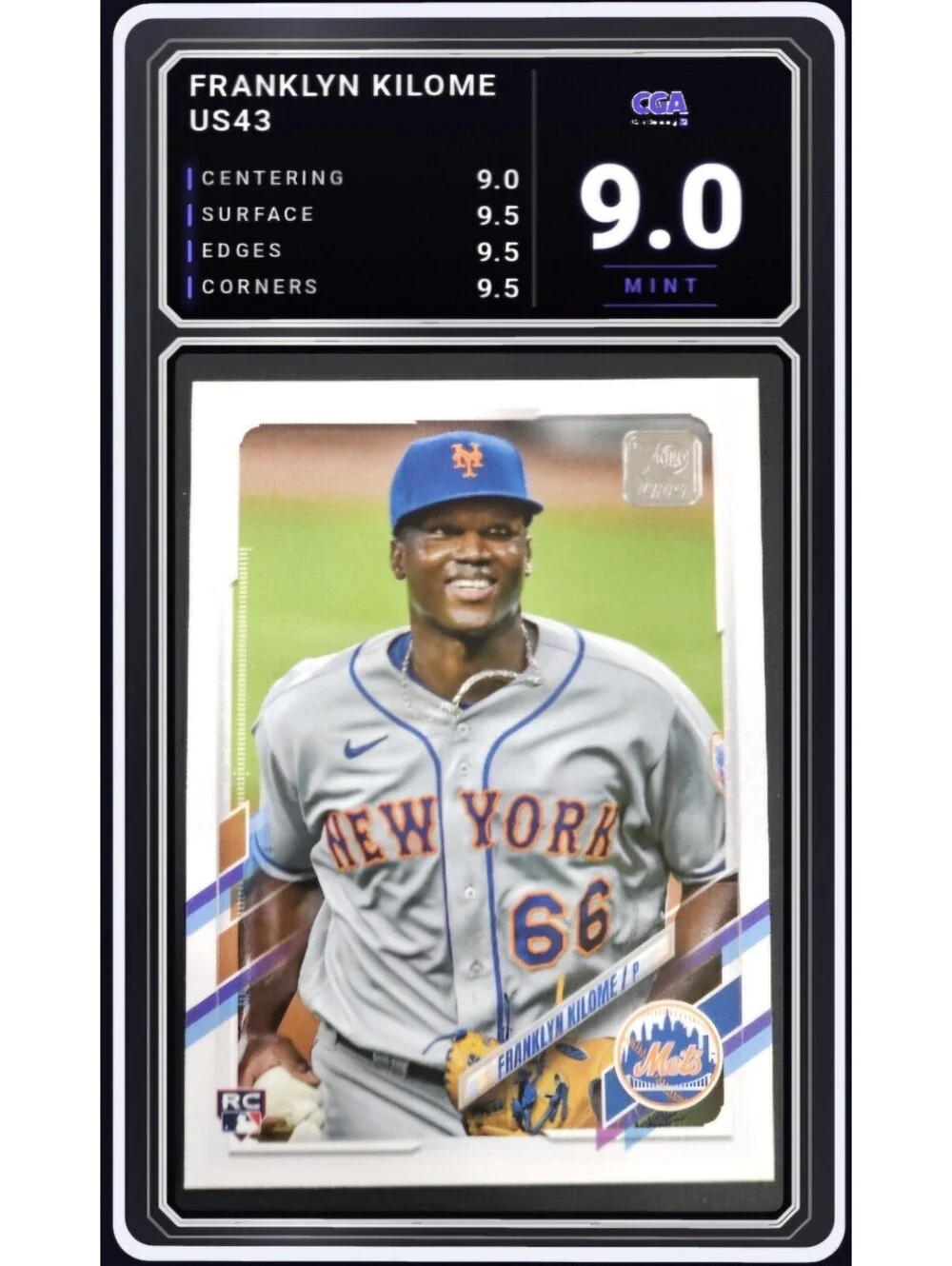 2021 Topps Update #US43 Franklyn Kilome RC New York Mets - CGA 9.0 Digital Grade